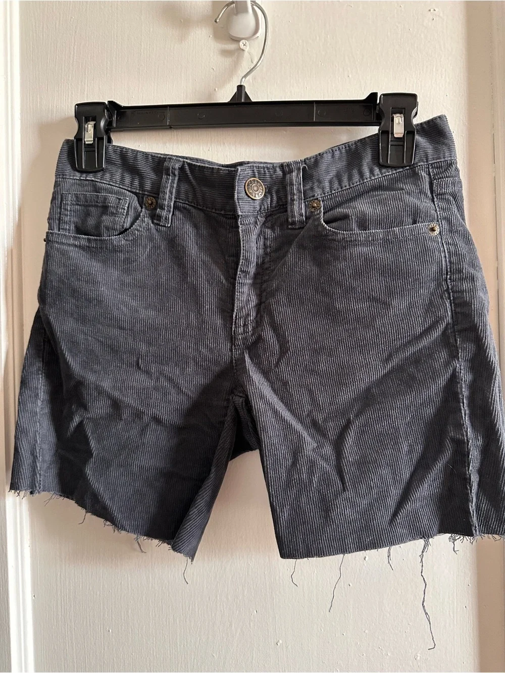 J. Crew Dark Gray Corduroy Cutoff Jean Shorts